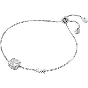 Michael Kors Silver-Tone Bracelet for Women; Sterling Silver Bracelets; Jewelry for Women(Square Pavé)