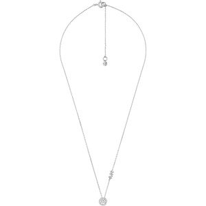 Michael Kors Silver-Tone Necklace; Sterling Silver Necklaces; Jewelry for Women(Round Pavé)
