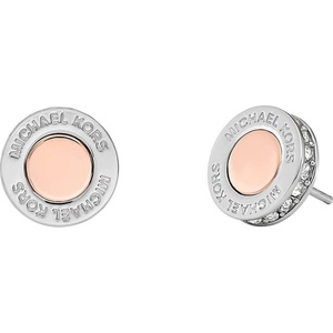 Michael Kors Silver-Tone Stud Earrings or Drop Earrings for Women; Stainless Steel Earrings; Jewelry for Women(Silver/Rose Gold Plaque)