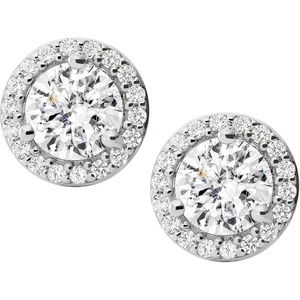 Michael Kors Silver-Tone Stud Earrings or Drop Earrings for Women; Sterling Silver Earrings; Jewelry for Women(Round Pavé)