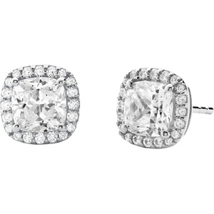 Michael Kors Silver-Tone Stud Earrings or Drop Earrings for Women; Sterling Silver Earrings; Jewelry for Women(Square Pavé)