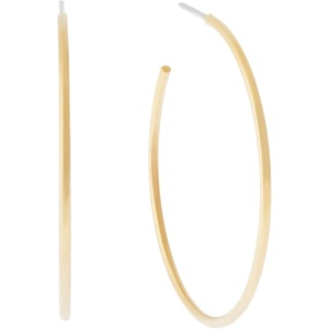 Michael Kors Stainless Steel MK Logo Hoop Earrings for Women(Gold Hoop)