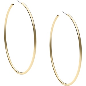 Michael Kors Stainless Steel MK Logo Hoop Earrings for Women(Gold Large Hoop)