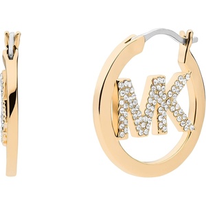 Michael Kors Stainless Steel MK Logo Hoop Earrings for Women(Gold MK Logo)