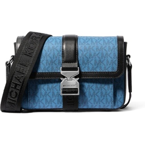 Michael Kors Unisex Hudson Aviator Crossbody Bag(Gunmetal-hardware/Imperial Blue)
