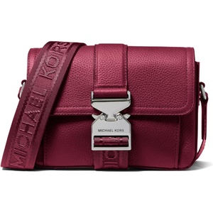 Michael Kors Unisex Hudson Aviator Crossbody Bag(Gunmetal-hardware/Mulberry)