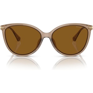 Michael Kors Women’s MK2184U Dupont Universal Fit Cat Eye Sunglasses(Brown Transparent/Brown Gradient Polarized)