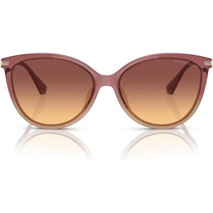 Michael Kors Women’s MK2184U Dupont Universal Fit Cat Eye Sunglasses(Dusty Rose Light Brown/Purple Amber Gradient)
