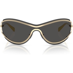 Michael Kors Women’s Mk1166 La Praia Oval Sunglasses(Light Gold Shiny/Dark Grey Solid)