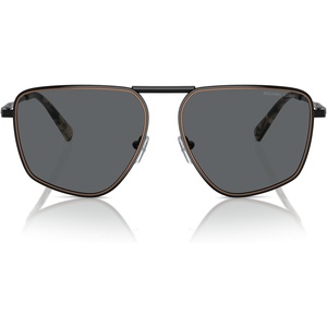Michael Kors mens Mk1153 Silverton Aviator Sunglasses(Shiny Black/Dark Grey Solid)