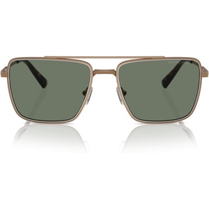 Michael Kors mens Mk1154 Blue Ridge Square Sunglasses(Shiny Gold/Green Solid)