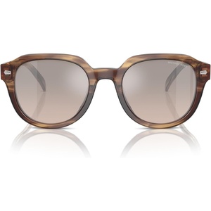Michael Kors mens Mk2216u Eger Universal Fit Round Sunglasses(Brown Horn/Brown Gradient Black Mirrored)