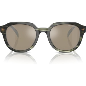 Michael Kors mens Mk2216u Eger Universal Fit Round Sunglasses(Olive Horn/Olive Green Mirrored)
