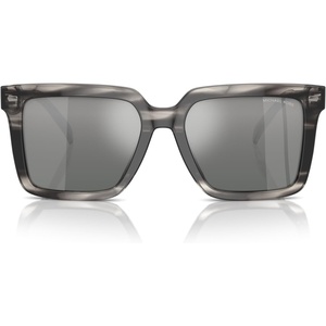Michael Kors mens Mk2217u Abruzzo Universal Fit Square Sunglasses(Black Horn/Grey Mirrored Gradient)