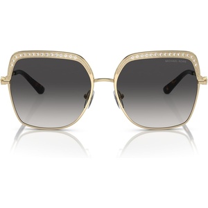 Michael Kors womens Mk1141 Greenpoint Square Sunglasses(Light Gold/Crystal Insert/Grey Gradient)