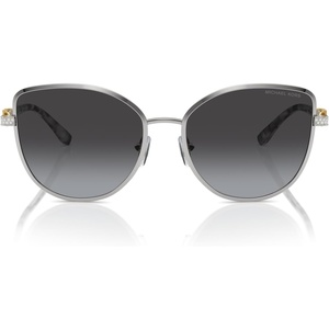 Michael Kors womens Mk1144b Catalonia Cat Eye Sunglasses(Shiny Silver/Navy Gradient)
