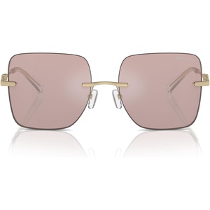 Michael Kors womens Mk1150 Québec Square Sunglasses(Pink Solid Back Mirrored/Pink Solid Back Mirrored)
