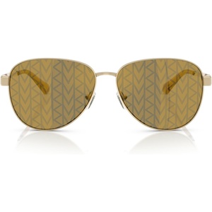 Michael Kors womens Mk1160 Biarritz Aviator Sunglasses(Light Gold/Dark Brown Monochromatic)