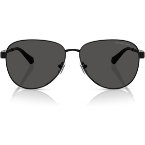 Michael Kors womens Mk1160 Biarritz Aviator Sunglasses(Shiny Black/Dark Grey Solid)