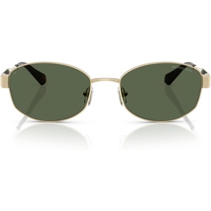 Michael Kors womens Mk1161 Monte Carlo Oval Sunglasses(Light Gold/Green Monochromatic Polarized)