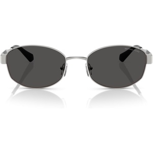 Michael Kors womens Mk1161 Monte Carlo Oval Sunglasses(Silver/Dark Grey Solid)