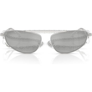 Michael Kors womens Mk1164 Buenos Aires Oval Sunglasses(Silver Shiny/Silver Mirrored)