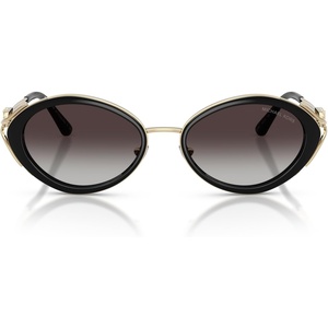 Michael Kors womens Mk1179 Key West Oval Sunglasses(Black/Light Grey Gradient Black)