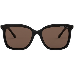 Michael Kors womens Mk2079u Zermatt Universal Fit Square Sunglasses(Black/Brown Solid)