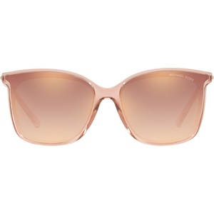Michael Kors womens Mk2079u Zermatt Universal Fit Square Sunglasses(Pink Transparent/Rose Gold Gradient Mirrored)