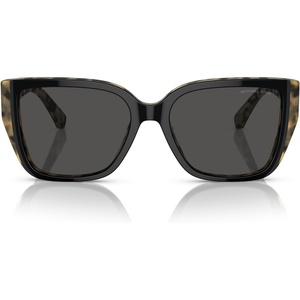 Michael Kors womens Mk2199 Acadia Rectangular Sunglasses(Bi-layer Black/Amber Tortoise/Dark Grey Solid)