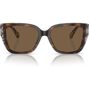 Michael Kors womens Mk2199 Acadia Rectangular Sunglasses(Bi-layer Dark/Cream Tortoise/Brown Solid)