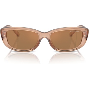 Michael Kors womens Mk2210u Asheville Universal Fit Rectangular Sunglasses(Brown Transparent/Brown Solid Back Mirrored)
