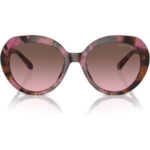 Michael Kors womens Mk2214u San Lucas Universal Fit Round Sunglasses(Plum Graphic Tortoise/Cordovan Gradient)