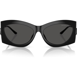 Michael Kors womens Mk2235u Navarra Universal Fit Square Sunglasses(Black/Dark Grey Solid)
