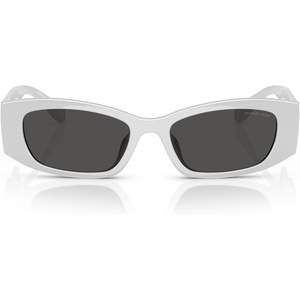 Michael Kors womens Mk2243u Rhodes Universal Fit Oval Sunglasses(Silver Metallic/Dark Grey Solid)
