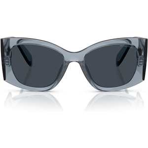 Michael Kors womens Mk2244u Costa Blanca Universal Fit Square Sunglasses(Denim Transparent/Blue Grey Solid)