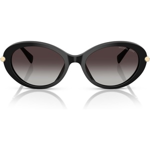 Michael Kors womens Mk2245u Rockaway Universal Fit Oval Sunglasses(Black/Dark Grey Gradient)