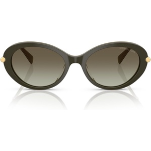 Michael Kors womens Mk2245u Rockaway Universal Fit Oval Sunglasses(Olive Smoke/Olive Gradient)