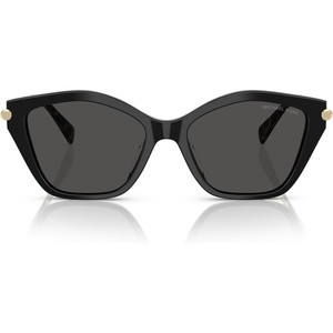 Michael Kors womens Mk2246u Catskills Universal Fit Butterfly Sunglasses(Black/Amber Tortoise/Dark Grey Solid)