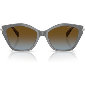 Michael Kors womens Mk2246u Catskills Universal Fit Butterfly Sunglasses(Grey Denim/Brown Blue Gradient)