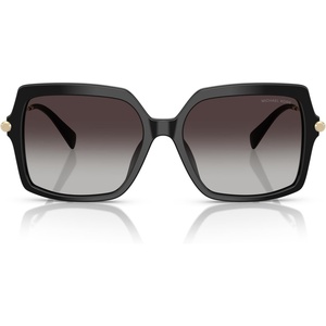 Michael Kors womens Mk2247u Quogue Universal Fit Square Sunglasses(Black/Dark Grey Gradient)