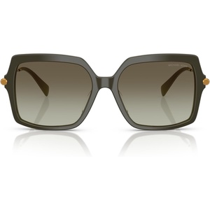 Michael Kors womens Mk2247u Quogue Universal Fit Square Sunglasses(Olive Smoke/Olive Gradient)