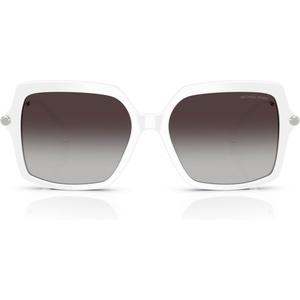 Michael Kors womens Mk2247u Quogue Universal Fit Square Sunglasses(Optic White/Dark Grey Gradient)