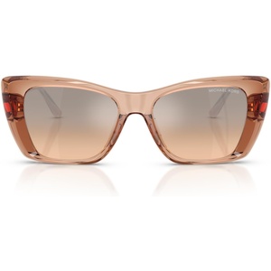 Michael Kors womens Mk2270u Tokyo Universal Fit Square Sunglasses(Light Brown Transparent/Silver Khaki Flash)