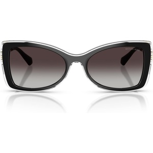 Michael Kors womens Mk2272u Malaga Universal Fit Butterfly Sunglasses(Black/Light Grey Gradient Black)