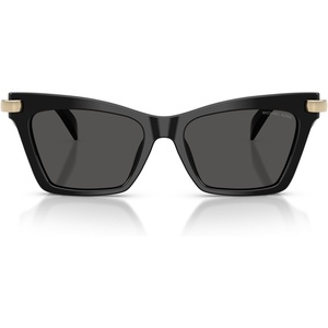Michael Kors womens Mk2276u Grand Cayman Universal Fit Cat Eye Sunglasses(Black/Grey Monochromatic)