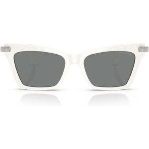 Michael Kors womens Mk2276u Grand Cayman Universal Fit Cat Eye Sunglasses(White/Grey Monochromatic)