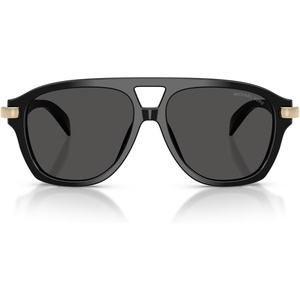 Michael Kors womens Mk2277u Grenada Unviersal Fit Aviator Sunglasses(Black/Grey Monochromatic)