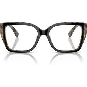 Michael Kors womens Mk4115u Castello Universal Fit Square Prescription Eyewear Frames(Black/Amber Tortoise/Demo Lens)