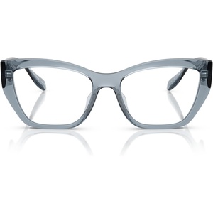 Michael Kors womens Mk4149u Puglia Universal Fit Rectangular Prescription Eyewear Frames(Denim Transparent/Demo Lens)